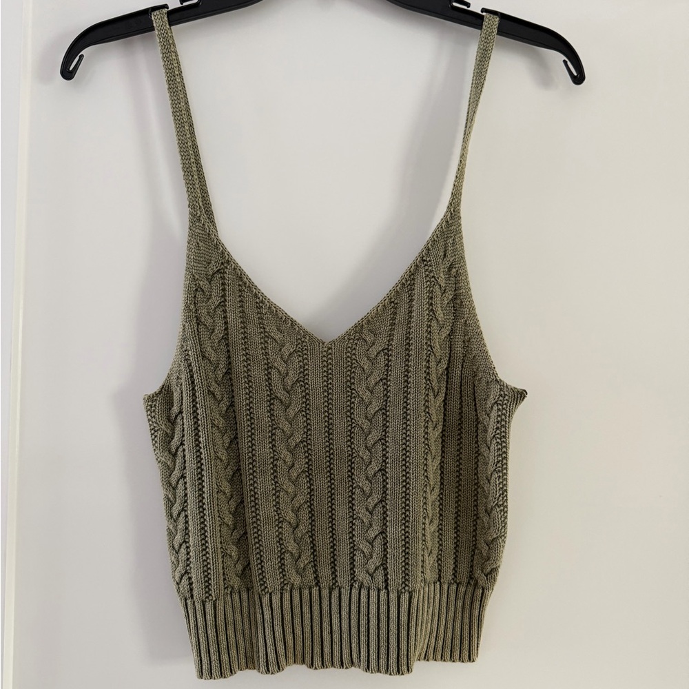 American Eagle Outfitters Khaki Cable Knit Camisole